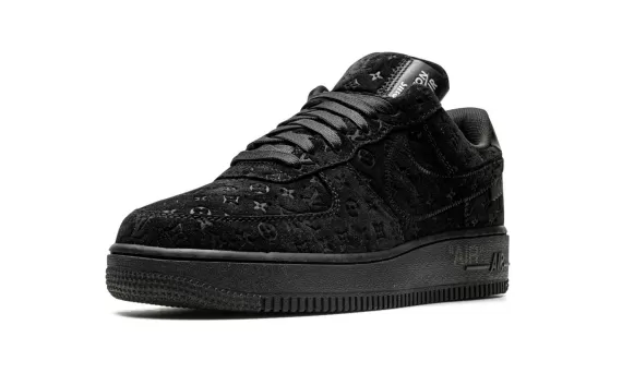 Men's Louis Vuitton AIR FORCE 1 Low Virgil Abloh - Black/Black Shoes On Sale