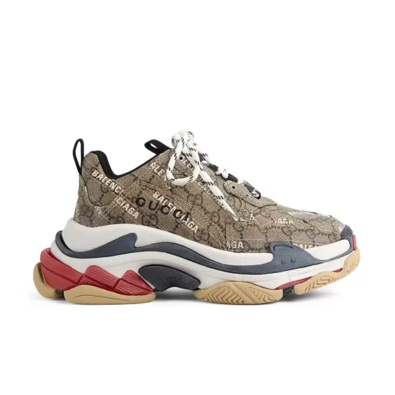 Shop Balenciaga & Gucci Triple S - The Hacker Project Beige for Women at Discount