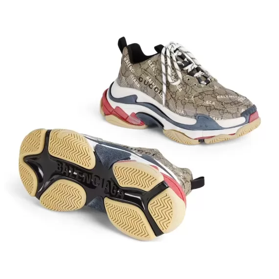 Fashion Designer Online Shop: Balenciaga & Gucci Triple S - The Hacker Project Beige for Women