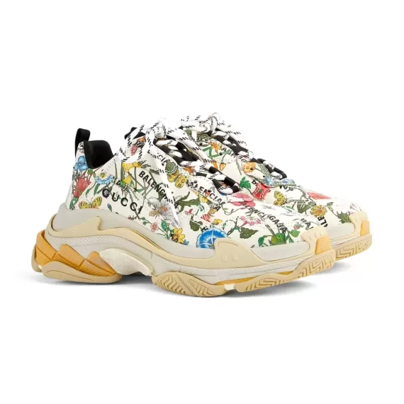 Fashionable Women's Shoes - Balenciaga & Gucci Triple S - The Hacker Project Flora Print