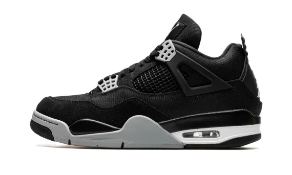 Men's Air Jordan 4 - Black Canvas on Sale Now!