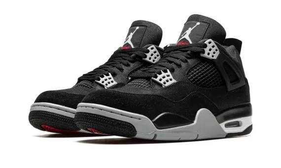 Discount on Men's Air Jordan 4 - Black Canvas!