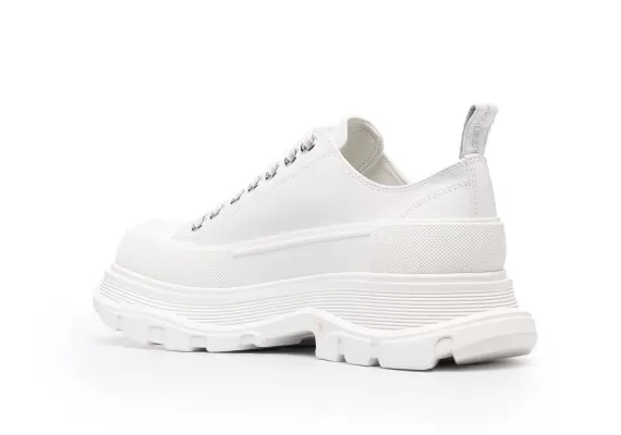 Grab These Trendy Alexander McQueen Women's Sneakers - Logo Print White & Chunky Sole!