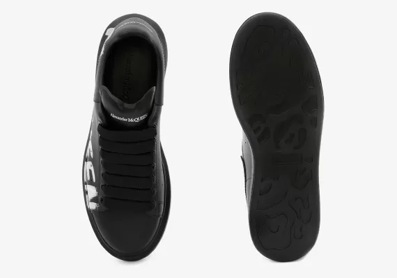 Men's Fashion: Alexander McQueen Graffiti Oversized Sneaker in Black/white on Sale Now