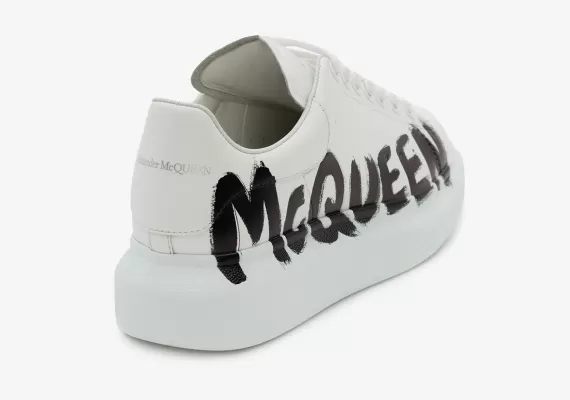 Save on Alexander McQueen Graffiti Oversized Sneaker in White/Black for Men