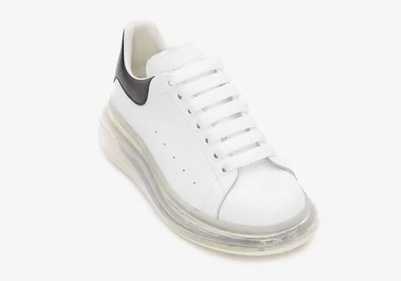 Buy Stylish Men's Alexander McQueen Transparent Oversized Sole White/Black Shoes