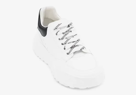 Men's Alexander McQueen Trainer White/Black - Get It Now at Discount Shop