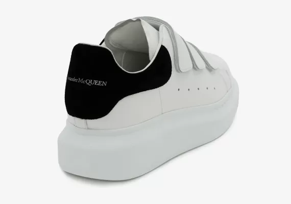 Score a Deal on Men's Alexander McQueen Oversized Triple Strap Sneaker - White/Black!