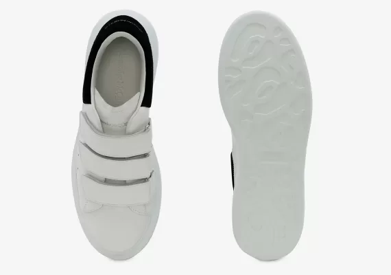 Men's Alexander McQueen Oversized Triple Strap Sneaker - White/Black - Get it Now at a Reduced Price!