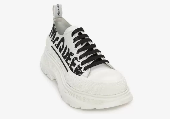 Save Money on Alexander McQueen Tread Slick Lace Up Optic White for Men's - Buy Now!