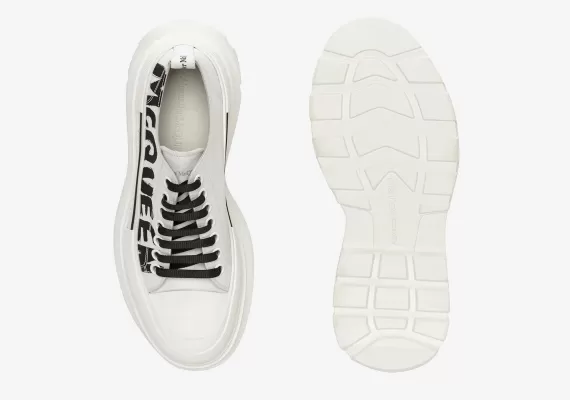 Grab the Best Deal on Alexander McQueen Tread Slick Lace Up Optic White for Men's!
