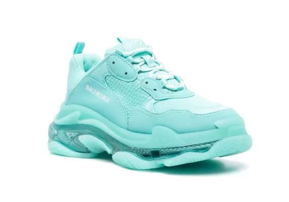 Shop Men's Balenciaga Triple S Turquoise Sneakers at Discount