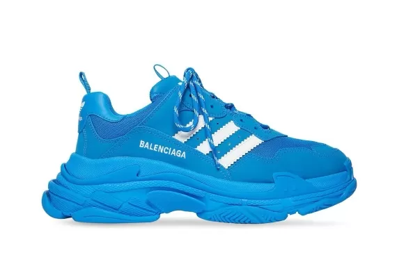 Men's Balenciaga x Adidas Triple S Sneakers Blue/White - Get & Shop Now!