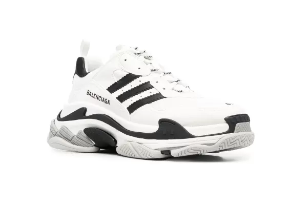 Shop Balenciaga x Adidas Triple S sneakers for men - White/black/grey