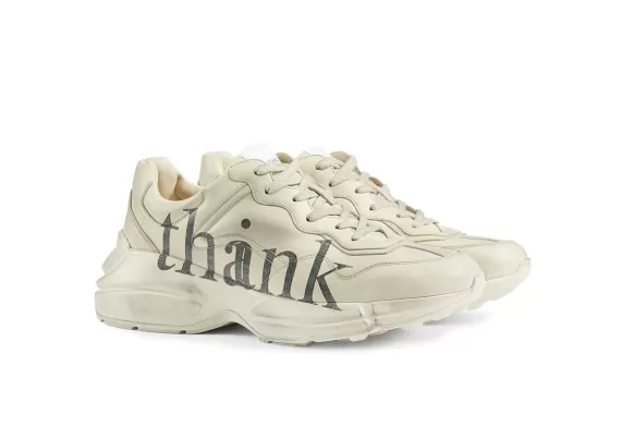 Shop Men's Gucci Rhyton Think / Thank print sneaker!