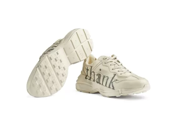 Gucci Rhyton Sneaker with Think/Thank Print-Buy Now for Women's