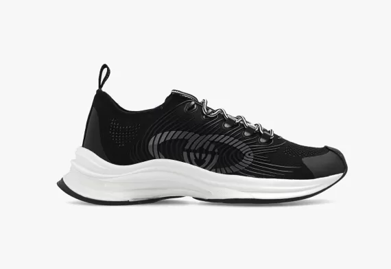 Shop Gucci Run Lace-up sneakers Black/white for Women's - Get Sale Now!