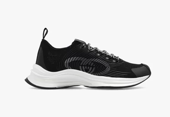 Sale Get Men's Gucci Run Lace-up Sneakers Black/White