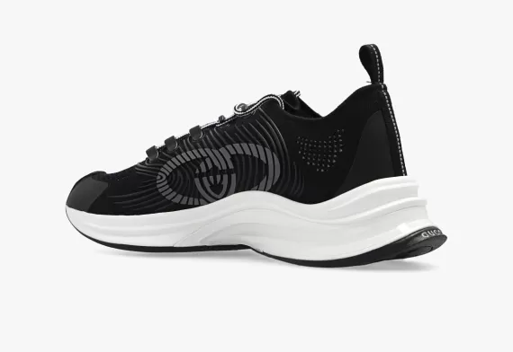 Shop Men's Gucci Run Lace-up Sneakers Black/White Now