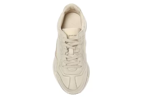 Look Fresh with Women's Gucci Rhyton Cream lace-up sport!