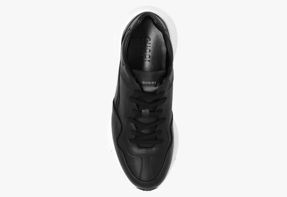 Look Sharp with Men's Gucci Rhyton Lace-up Black/White Sneakers