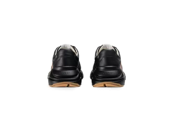 Grab a bargain on men's Gucci Rhyton leather sneaker with tiger - Black at the fashion designer online shop!