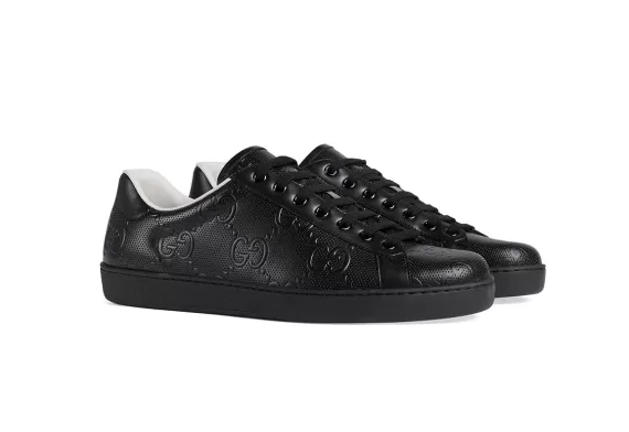 Men's Gucci Ace GG Supreme sneakers - Black now available for purchase!