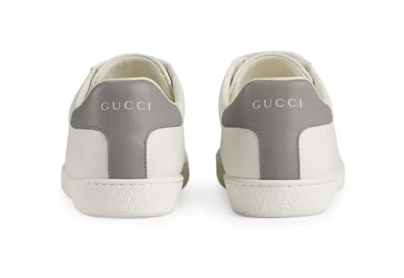 Get Women's Gucci Ace Low-Top Sneakers with Interlocking G Symbol in White and Grey Today