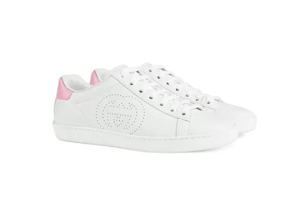 Women's Gucci Ace sneakers with Interlocking G symbol White/pink - Get Now on Sale!