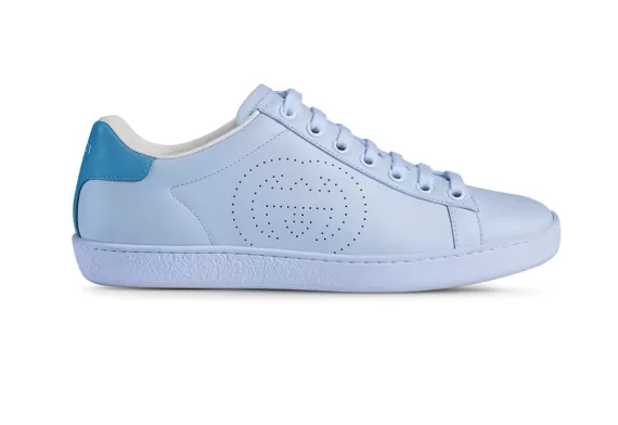 Women's Gucci Ace Low-Top Sneakers Interlocking G - Blue Sale Discount