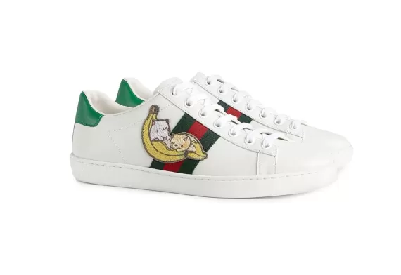 Buy stylish Gucci x Bananya Ace sneakers - white/green/red for women