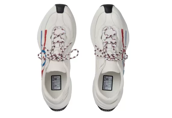 Look Stylish in Men's Gucci Run Sneakers - Red/White/Blue Logo Print