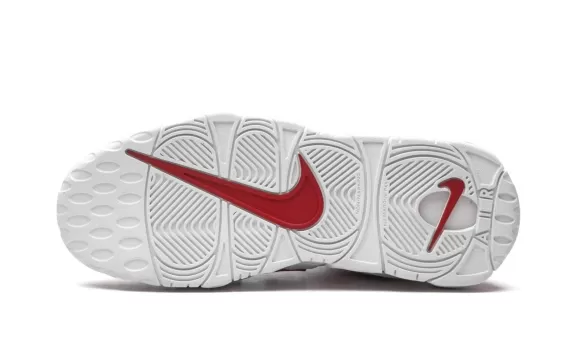 Stylish Women's Nike Sneakers - Get Air More Uptempo GS White/Varsity Red Now!