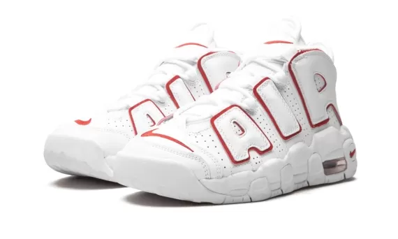Men's Nike Air More Uptempo GS - White / Varsity Red - Get Discount Now!