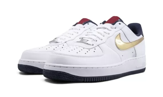 Save on Men's Nike Air Force 1 '07 White/Metallik Gold-Obsidian