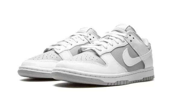 Men's Nike Dunk Low - White/Grey - Limited Time Discount