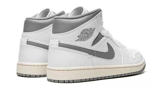 Discounted Men's Air Jordan 1 Mid - White / Stealth Grey - Shop Now!