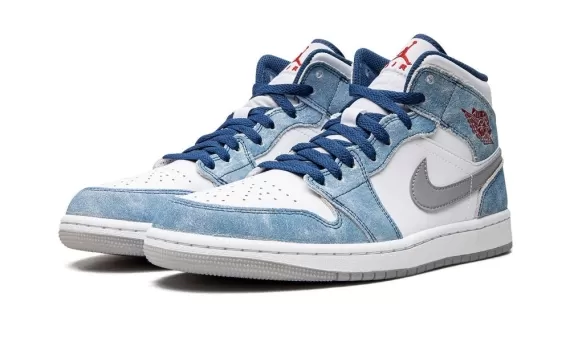 Upgrade Your Look with Discounted Women's Air Jordan 1 Mid SE - French Blue!