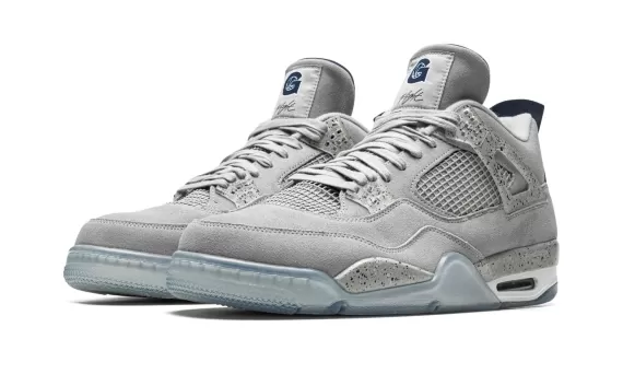 Women's Air Jordan 4 - Georgetown PE - Get It Now On Sale!