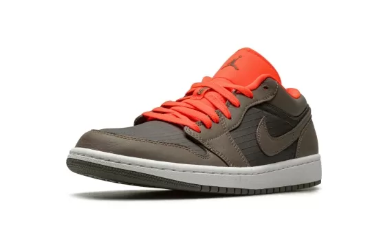 Grab a Bargain on the Women's Air Jordan 1 Low SE - Black/Olive/Bright Crimson!