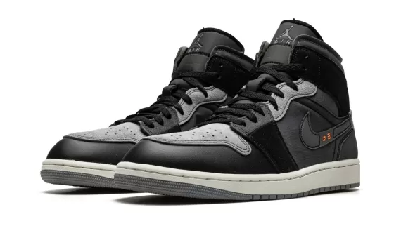 Men's Air Jordan 1 Mid SE CRAFT Inside Out - Black - Get Discount Now!