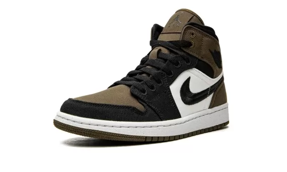 Save Money & Look Fabulous with Women's Air Jordan 1 Mid SE - Olive Toe Shoes