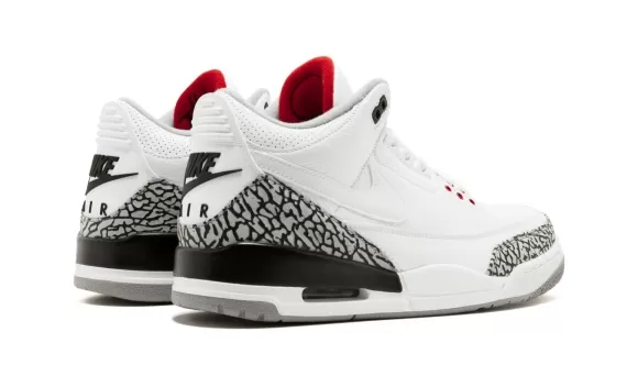 Incredible Savings on Men's Air Jordan 3 Retro JTH NRG - White/White-Fire Red-Black