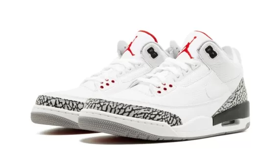 Shop Men's Air Jordan 3 Retro JTH NRG - White/White-Fire Red-Black at an Affordable Price