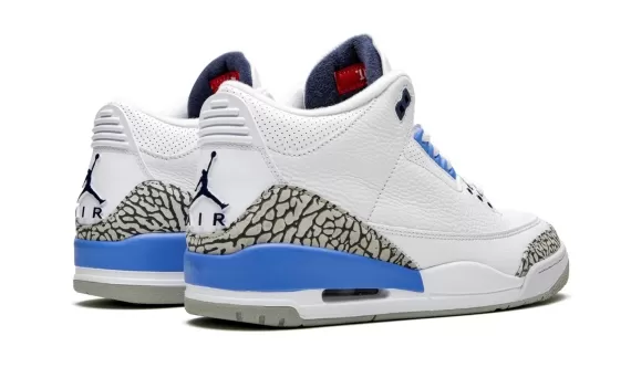 Show Off Your Style with the Air Jordan 3 Retro - UNC White/Valor Blue-Tech for Men's