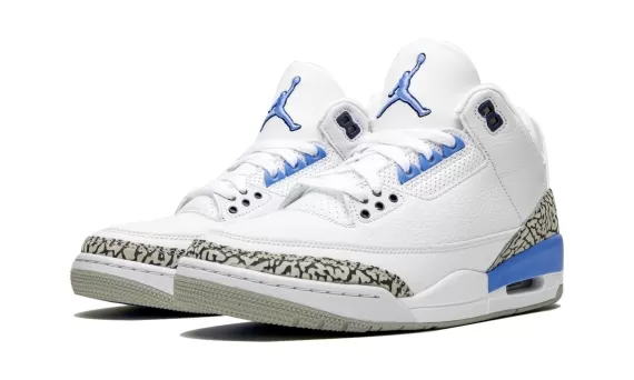 Get Your Women's Air Jordan 3 Retro - UNC White/Valor Blue-Tech Today!