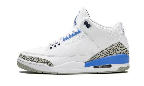 Get the Latest Air Jordan 3 Retro - UNC White/Valor Blue-Tech for Men's Sale Now!