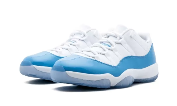 Stylish Mens Sneakers: Air Jordan 11 Retro Low - UNC White/University Blue on Sale Now