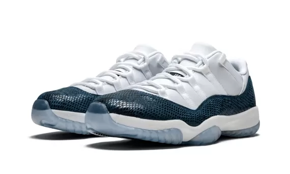 Ladies Get Discounted Blue Snakeskin Air Jordan 11 Retro Low LE Today!