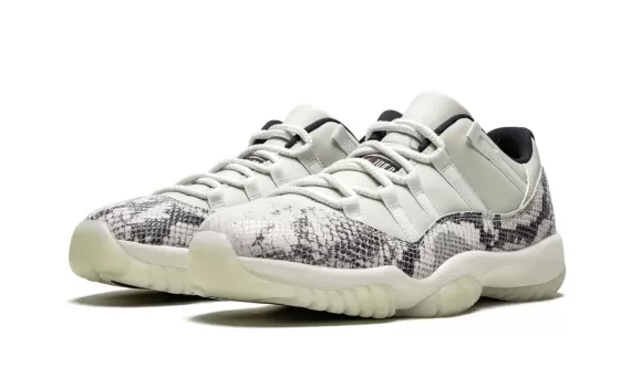 Stylish Women's Buy Snakeskin Light Bone Air Jordan 11 Retro Low Sale